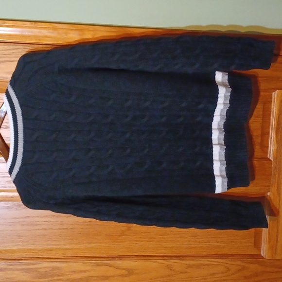 VINTAGE MEN'S SUPREME LACOSTE LIVE BLACK V-NECK SWEATER OLD SCHOOL WARM N COZY! - Picture 2 of 11